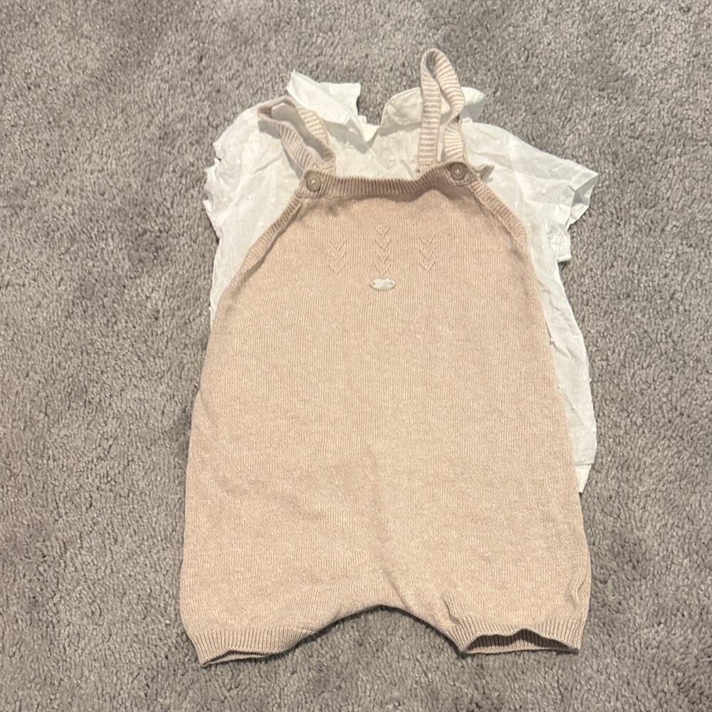 Mayoral Cream Knit Baby Romper